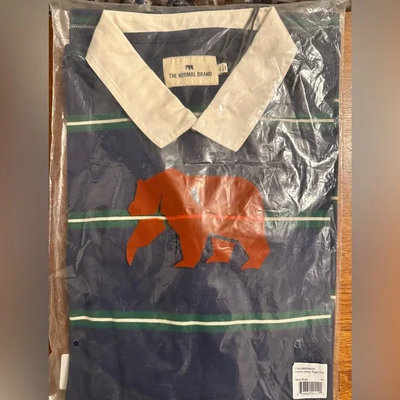 The Normal Brand Lenox Navy Stripe Jersey Rugby Polo - Picture 5 of 5